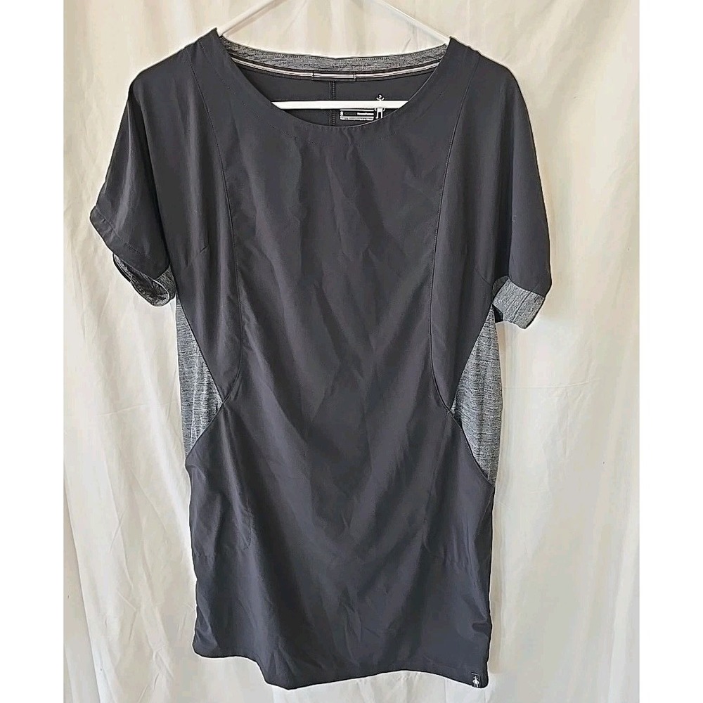 Smartwool Genuis Shirtdress Merino Wool‎ Blend Short Sleeve Black/gray Size S
